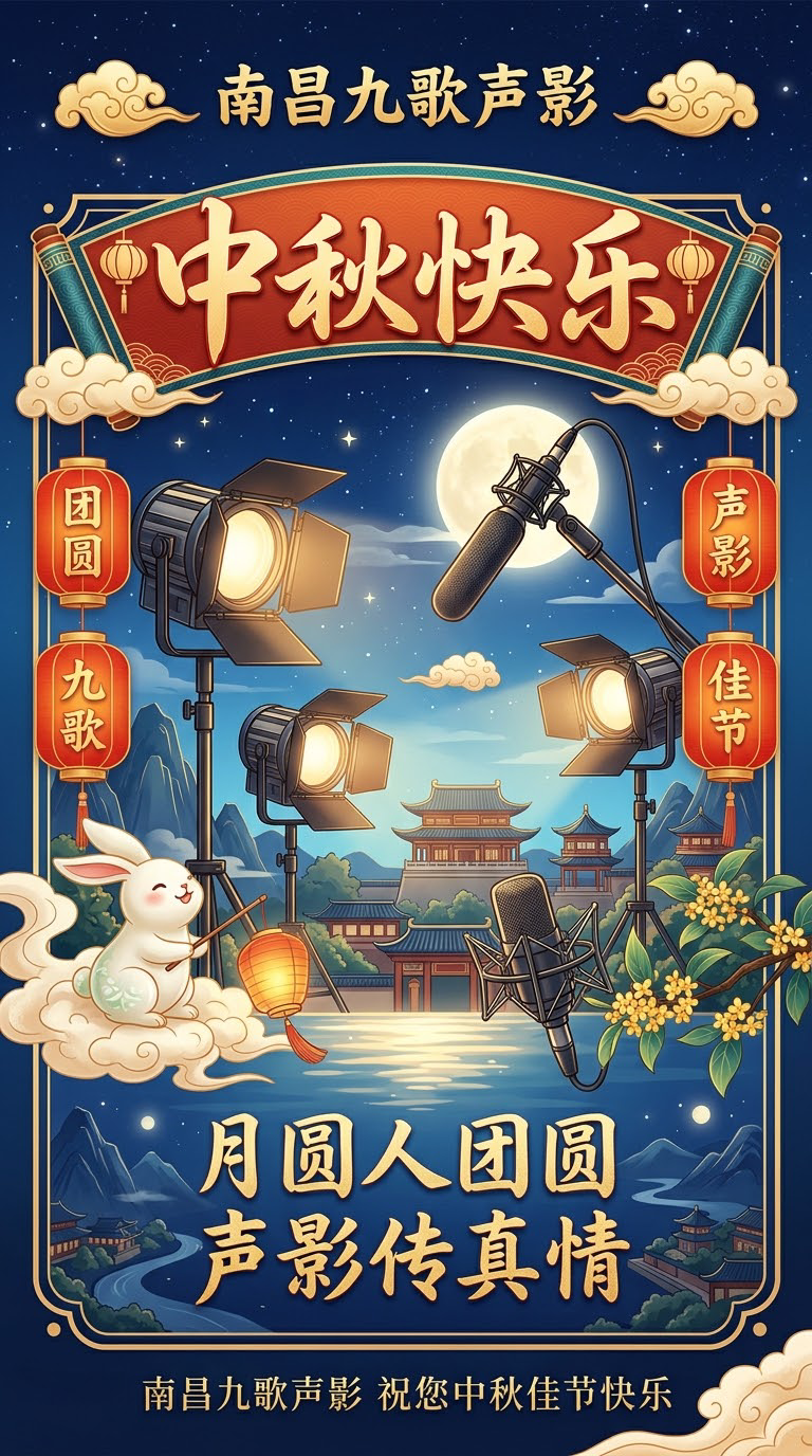 南昌九歌声影中秋祝福海报，9:16竖版比例，中秋国风声影主题。… - 图片创意预览