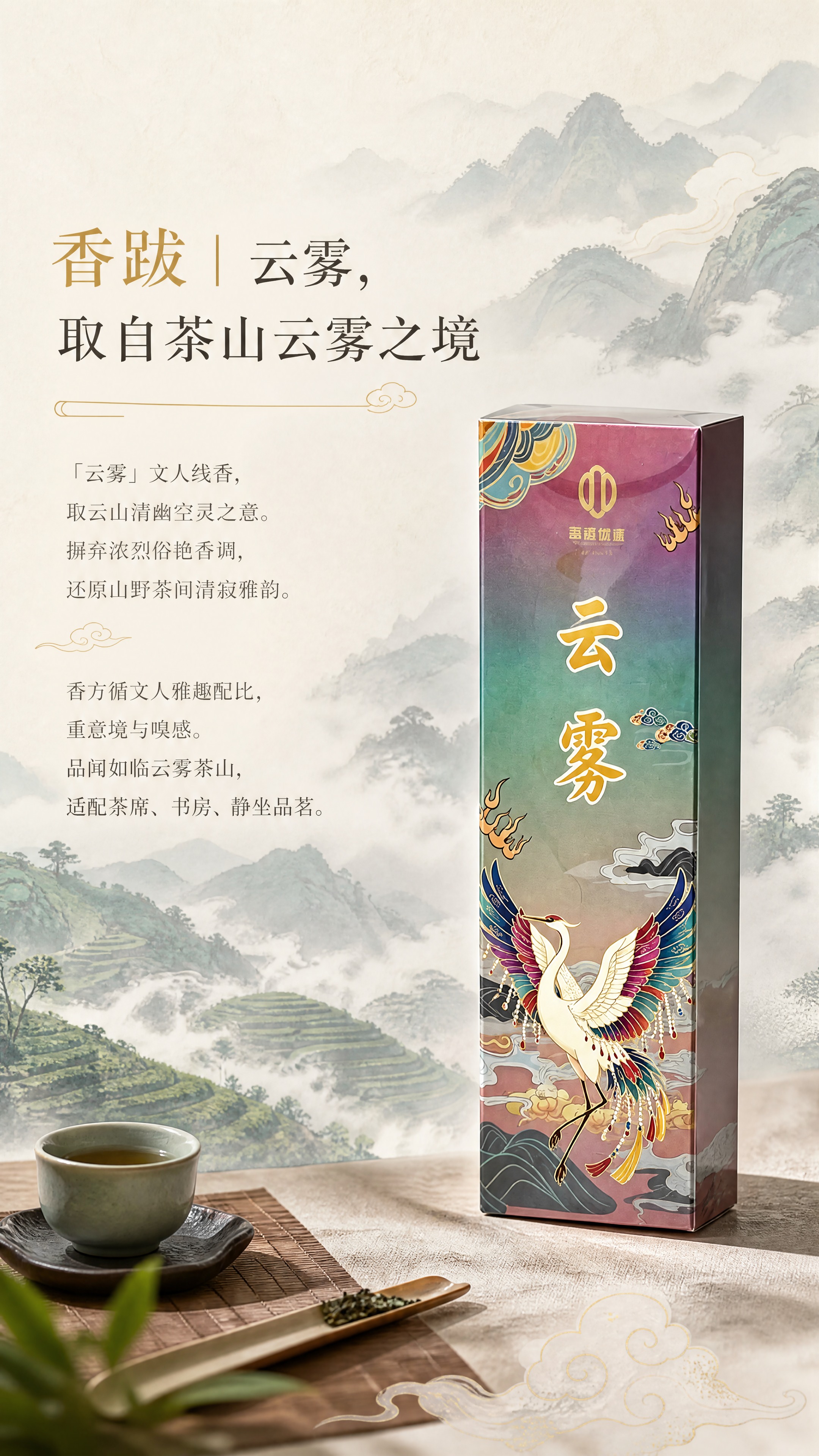 [商品] 使用【图1】云雾文人线香长盒包装；保留包装盒结构、渐… - 图片创意预览