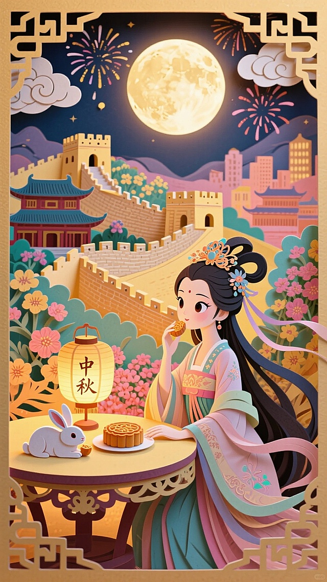 嫦娥月下欢度中秋国庆~