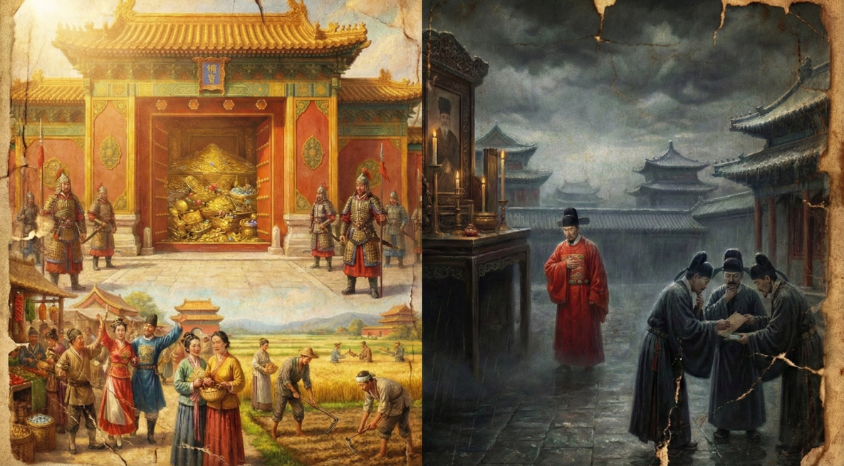 将右侧红色官服人物缩小，其他不变预览效果