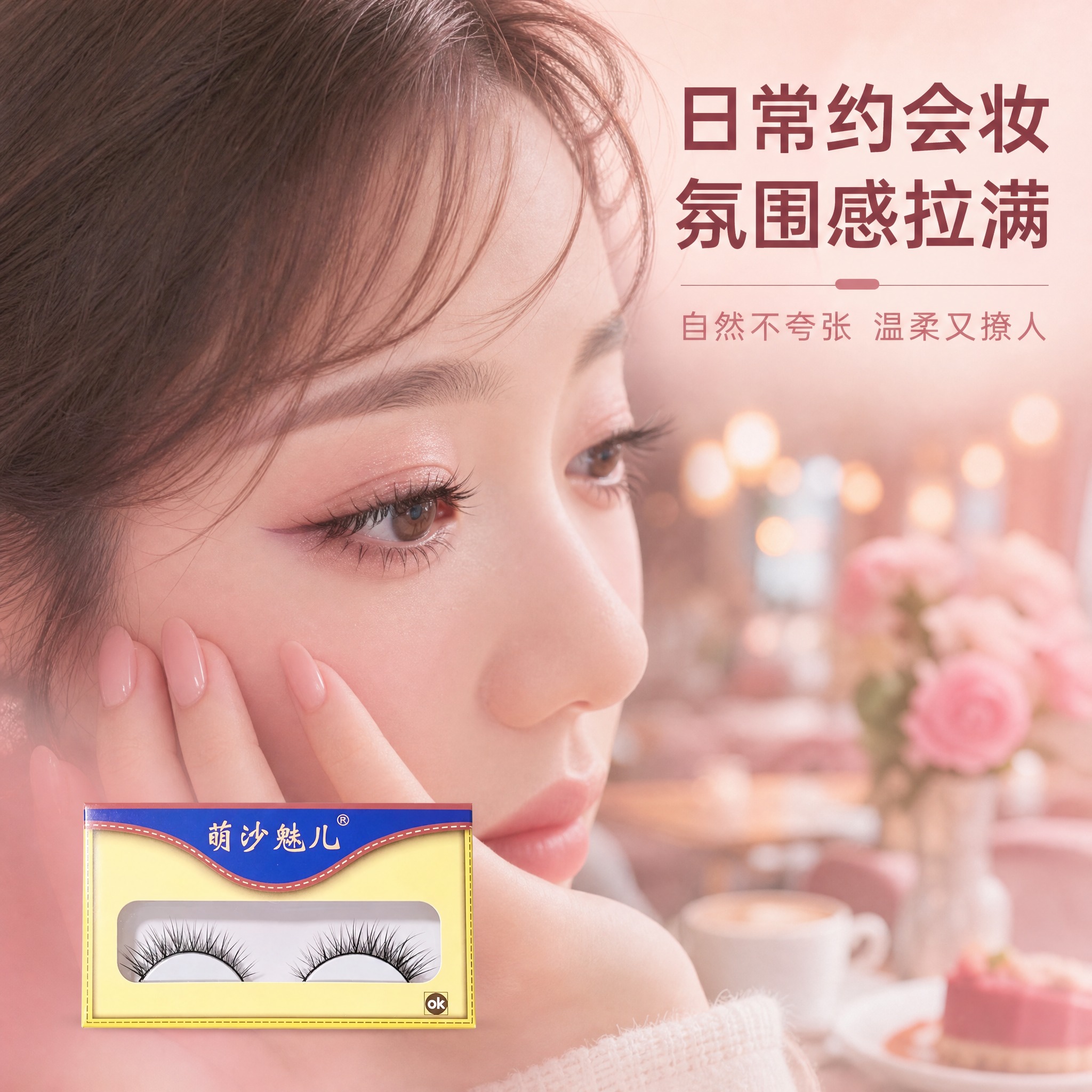 [主图-3] 萌沙魅儿眼尾加长斜飞假睫毛 日常约会妆场景展示。… - 图片创意预览