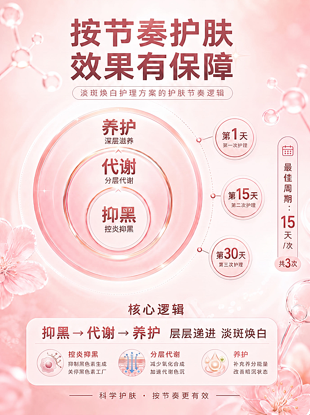 三环图中，“抑黑”连同小字与“养护”连同小字，更换位置