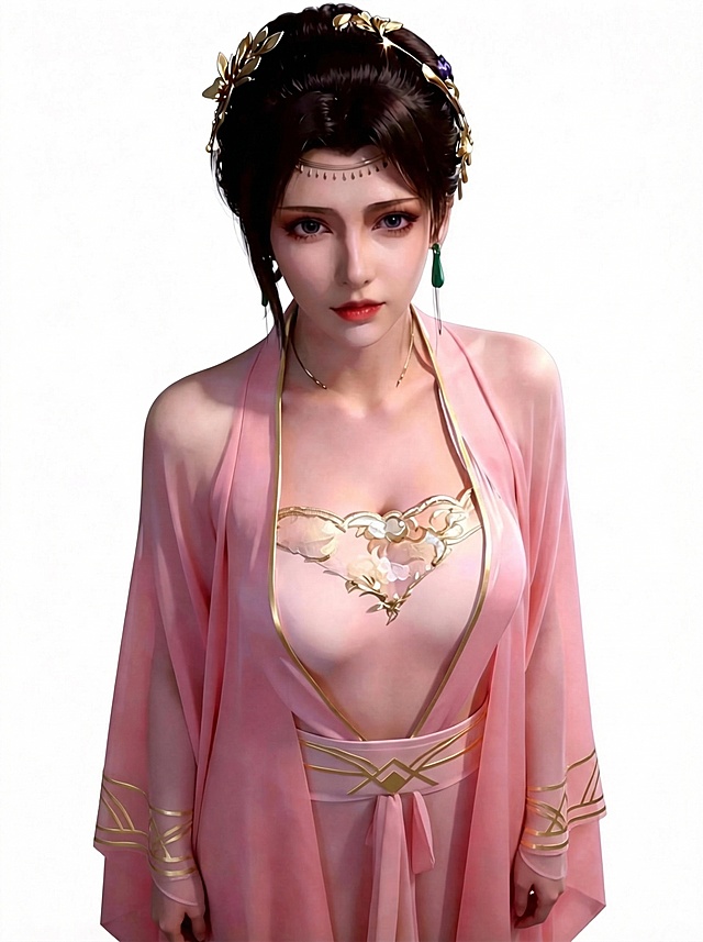 将图中角色袖子上的花纹和腰带的花纹调整得更简约，其他内容保持不变