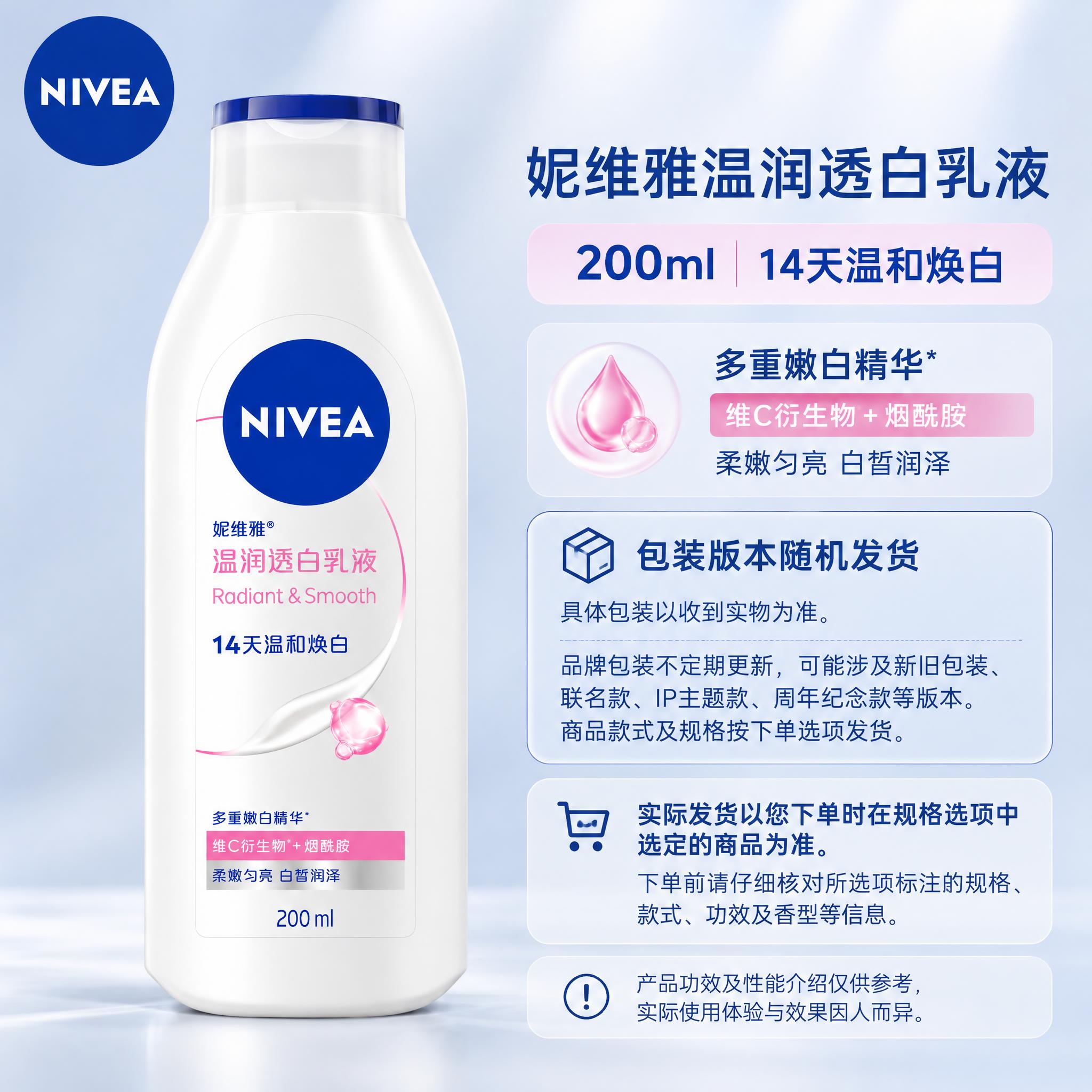 单品图母版第6款，1:1正方形，2K画质。左侧为妮维雅温润透白… - 图片创意预览