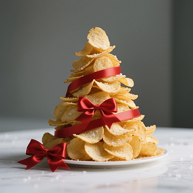 薯片堆圣诞树