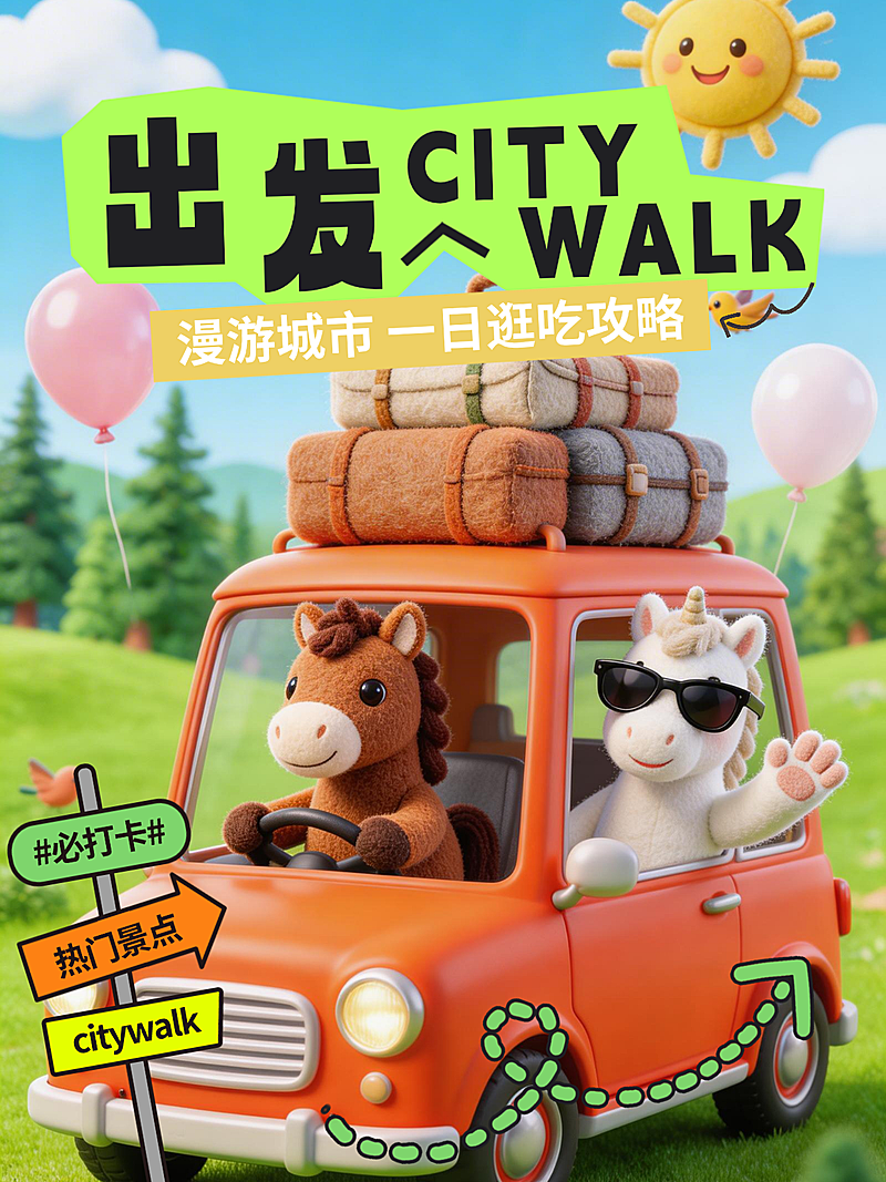 小红书出游封面