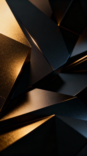 Abstract futuristic background with sculpted light and shadow, geometric forms, dark luxury tone, ci预览效果