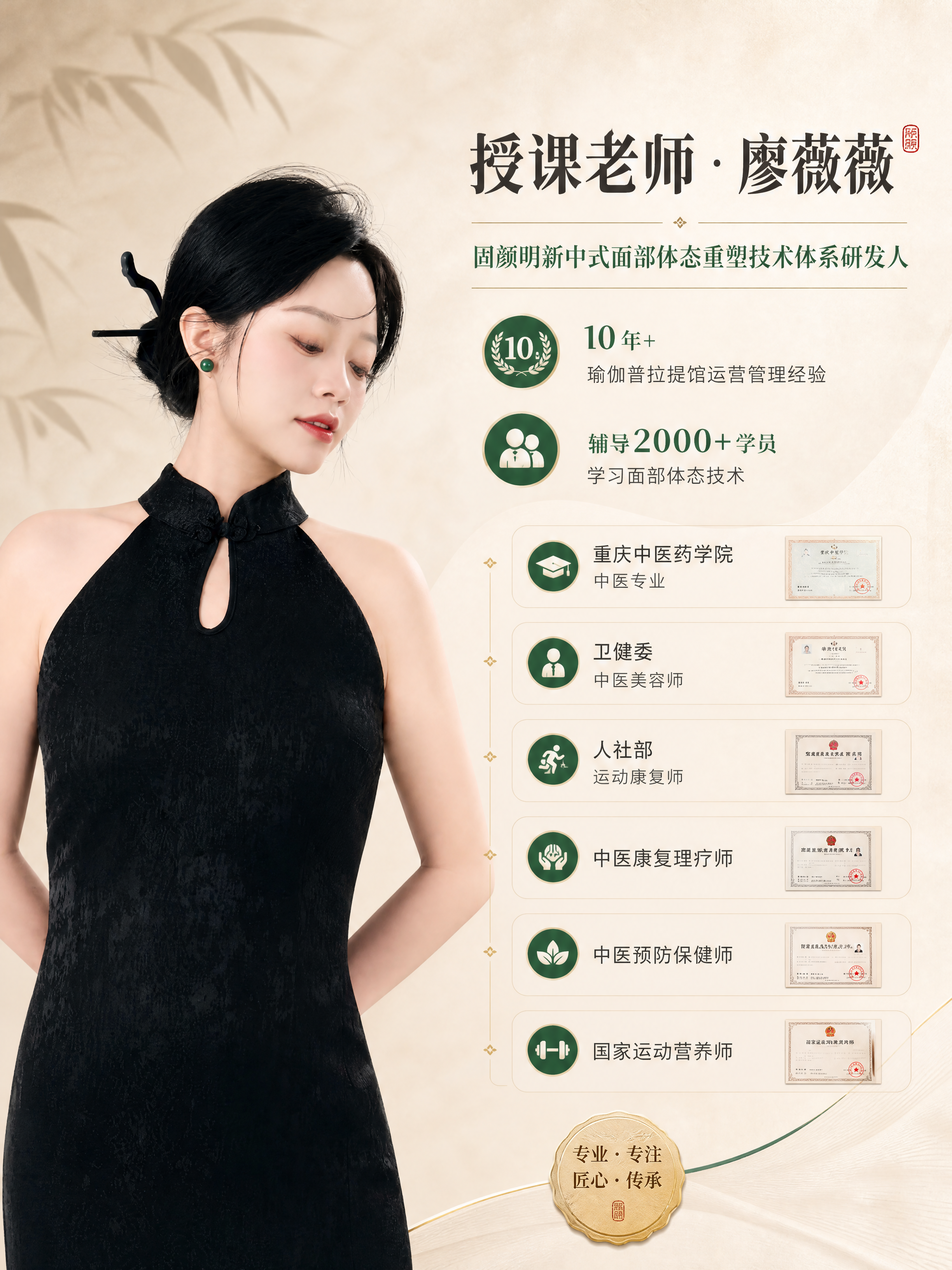 [商品] 使用【图1】廖薇薇老师肖像照作为师资介绍主图；保留黑… - 图片创意预览
