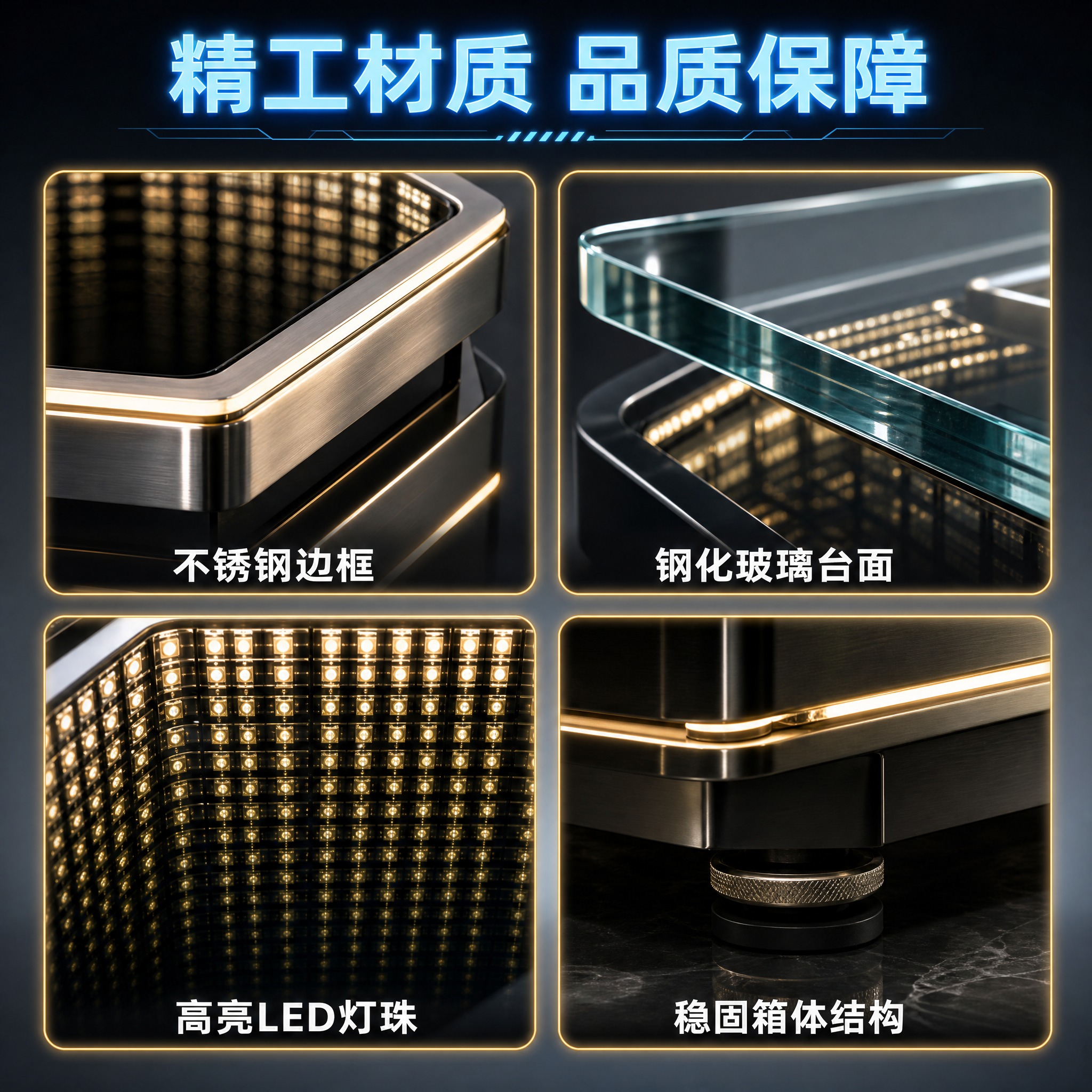 [主图-3] KTV深渊发光茶几材质与工艺细节展示，突出高品质… - 图片创意预览