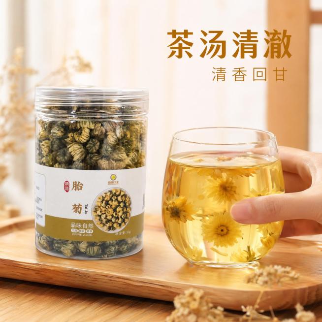 「图片1」，生成电商主图（5张），商品名称是胎菊  ，卖点是泡水，适配淘宝/天猫平台，主图比例为1:1预览效果