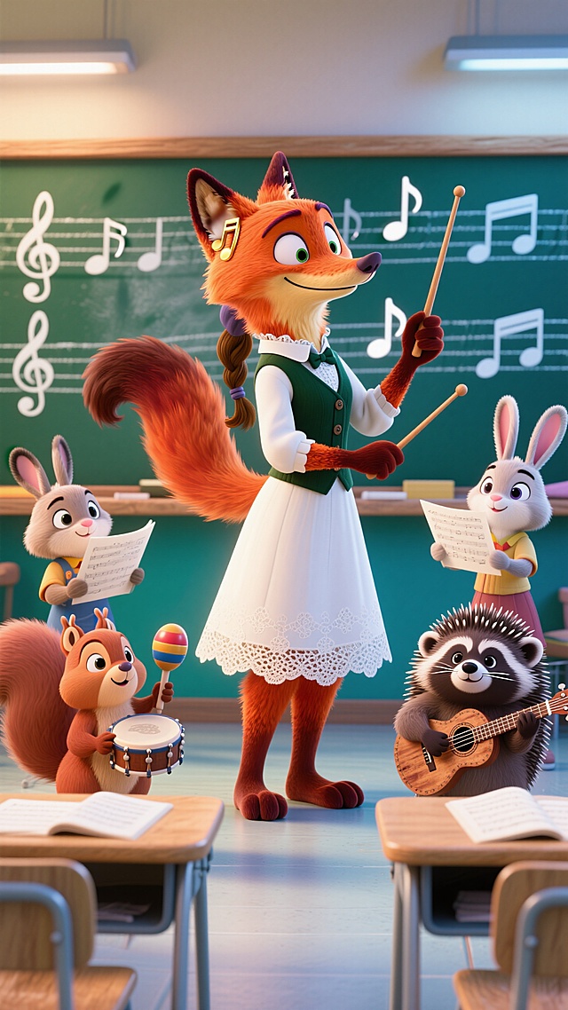 🦊音乐课堂大合奏！狐狸老师和小动物们太可爱啦！