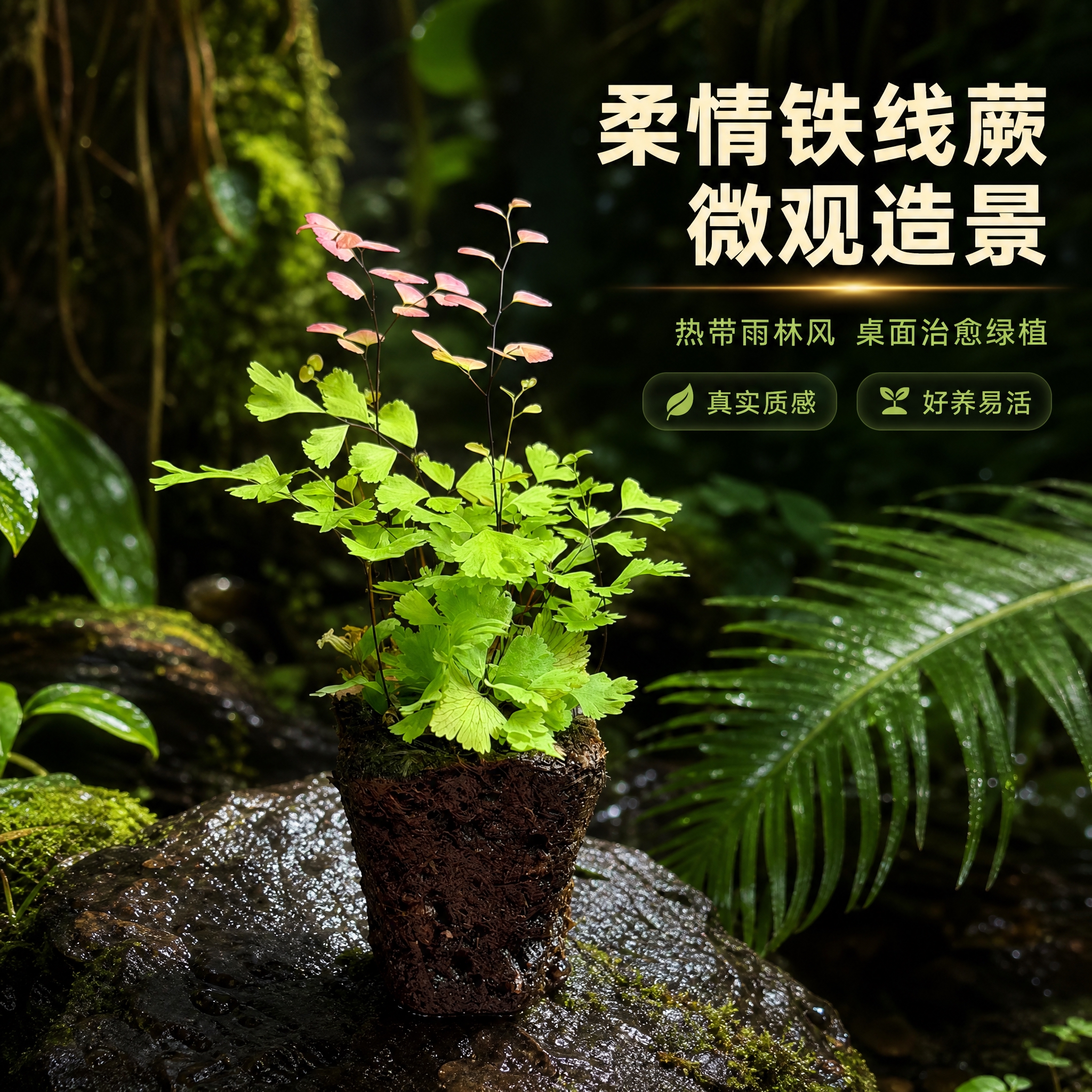 [主图-1] 热带雨林空间氛围与柔情铁线蕨单品呈现（吸睛英雄图… - 图片创意预览