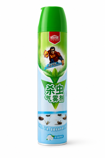 一张蚊香喷雾剂的照片，置于纯净的纯白背景上，正视图，平视视角3D渲染，精准还原产品颜色，增强其科技感与高级感。极致展现材质质感，比如玻璃的透明质感，塑料的细腻触感。清除所有指纹，灰尘与瑕疵，让产品看起预览效果