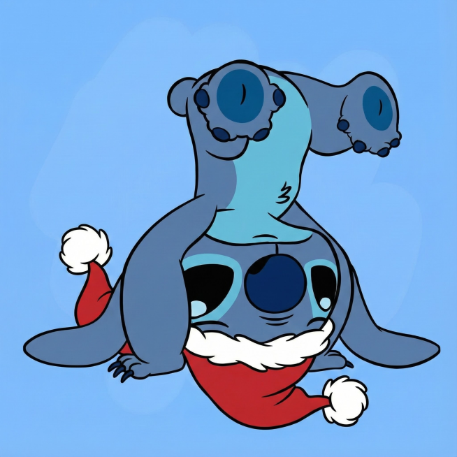 给史迪仔戴上圣诞帽预览效果