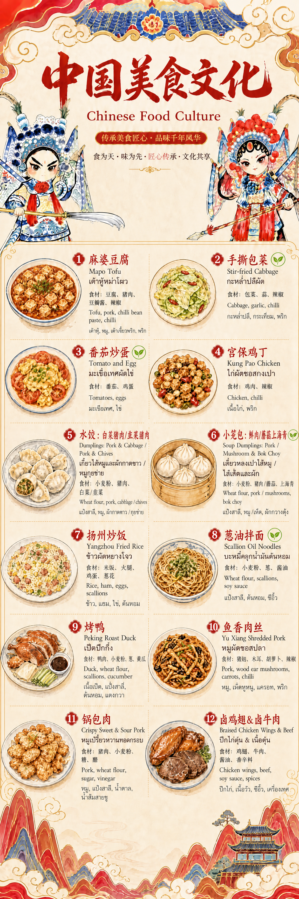 在参考图的基础上修改：为第2道手撕包菜、第3道番茄炒蛋、第6道… - 图片创意预览