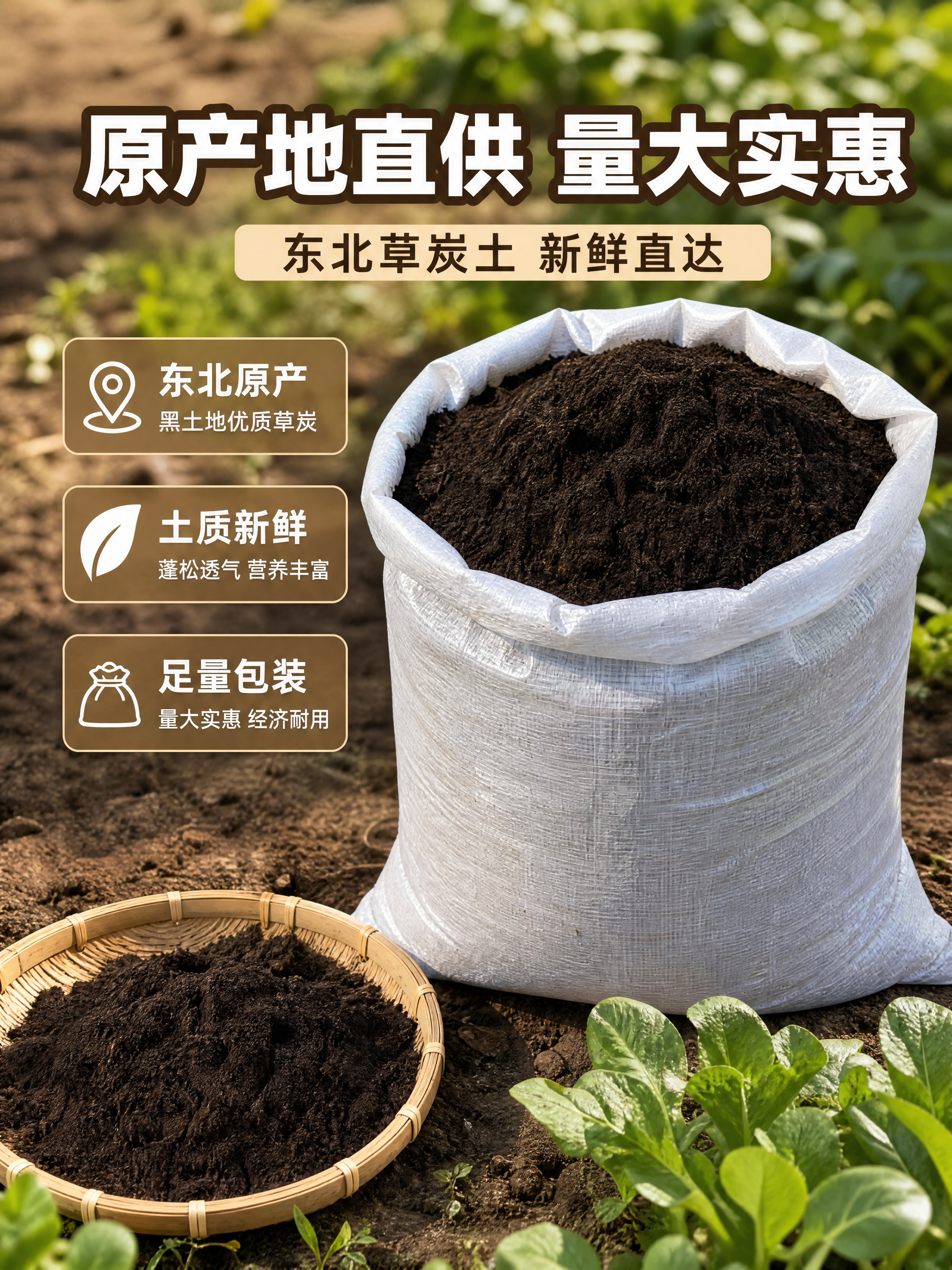 [商品] 使用【图1】东北草炭土产品图；保留草炭土深褐色、乌黑… - 图片创意预览