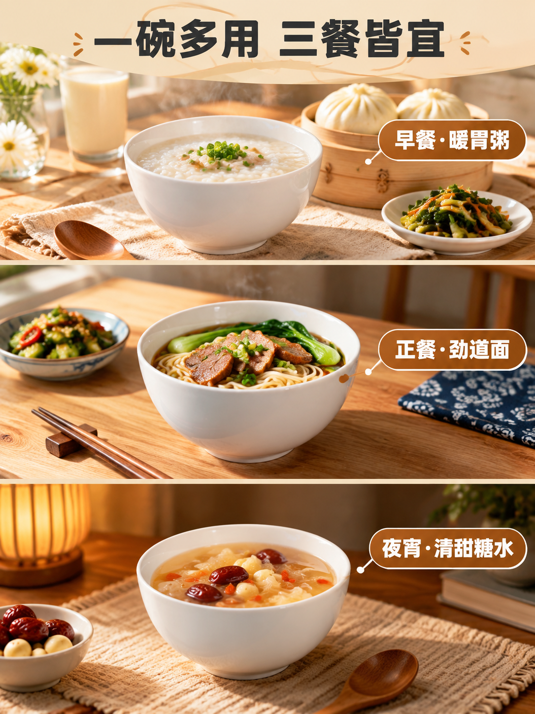 [商品] 使用【图1】4.5寸纯白陶瓷粥面碗；保留碗的结构、纯… - 图片创意预览