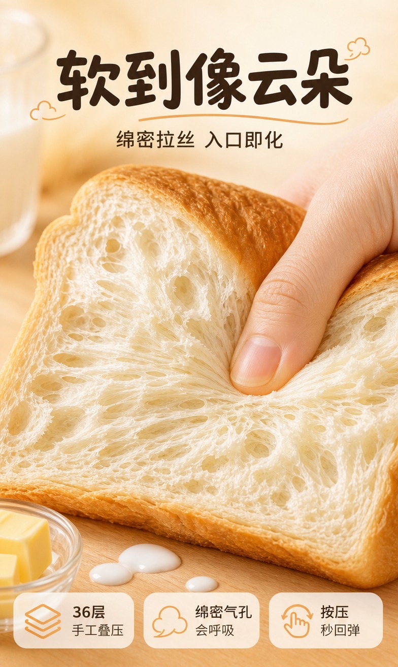 [商品] 使用【图1】牛奶云朵吐司切片；保留吐司金棕色外皮与奶… - 图片创意预览