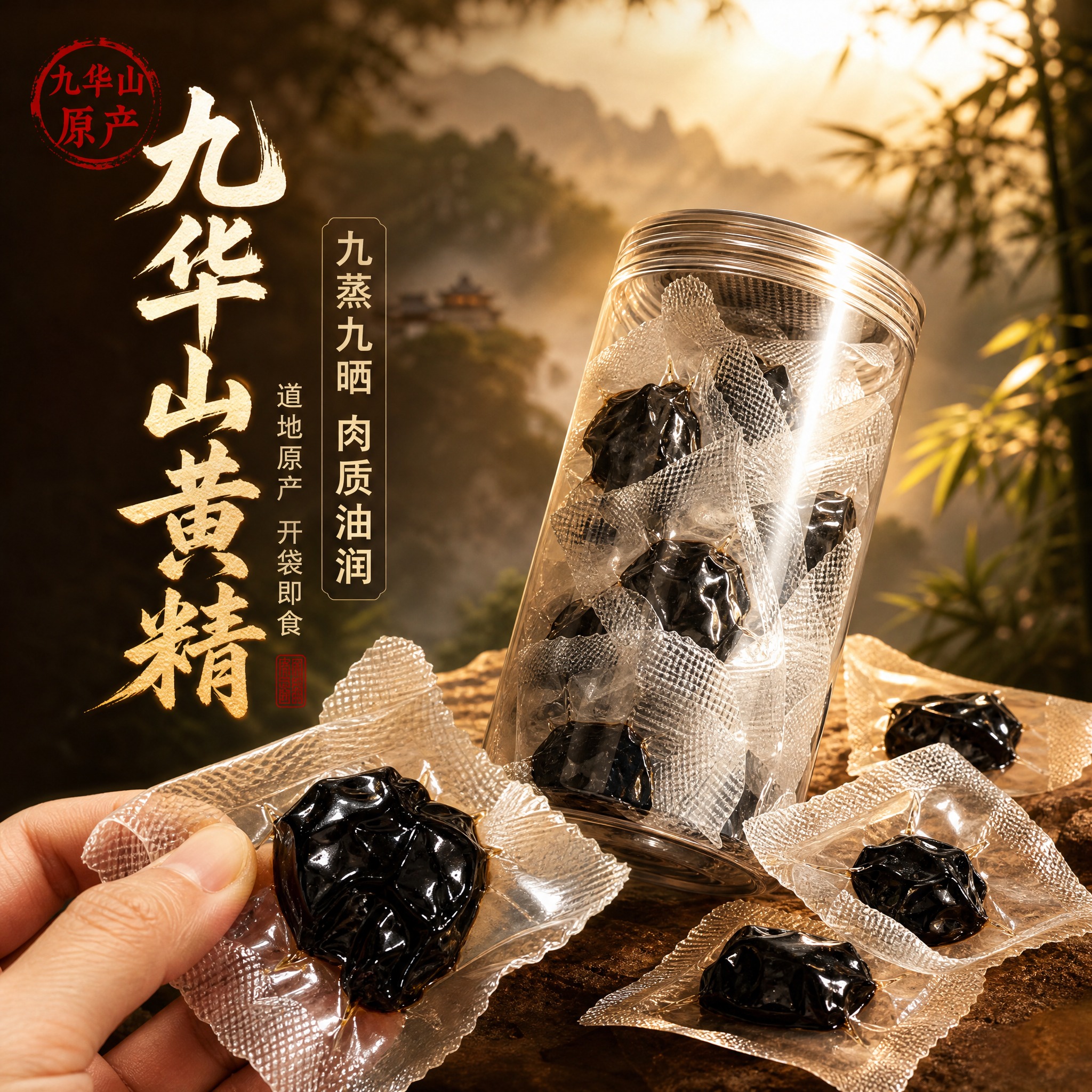[主图-1] 九华山黄精首图，核心任务是食欲诱惑与产地信任感，… - 图片创意预览