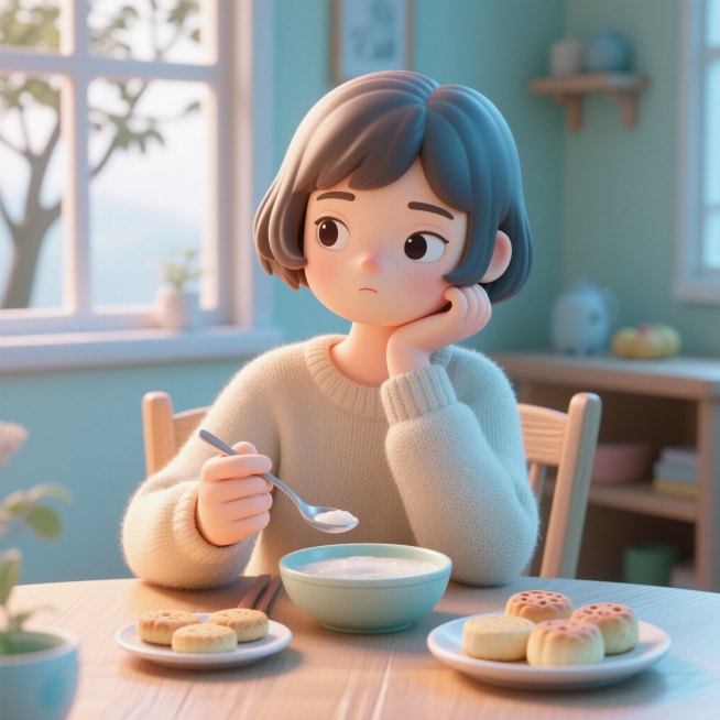 趣味3D插画风格，C4D渲染，OC渲染，Blender建模，柔软光线，马卡龙色系，泡泡玛特盲盒质感，光滑黏土材质，影棚打光，8k分辨率，超细节，一位慵懒随性的中性年轻人，留着俏皮短发，穿着宽松毛衣，坐预览效果