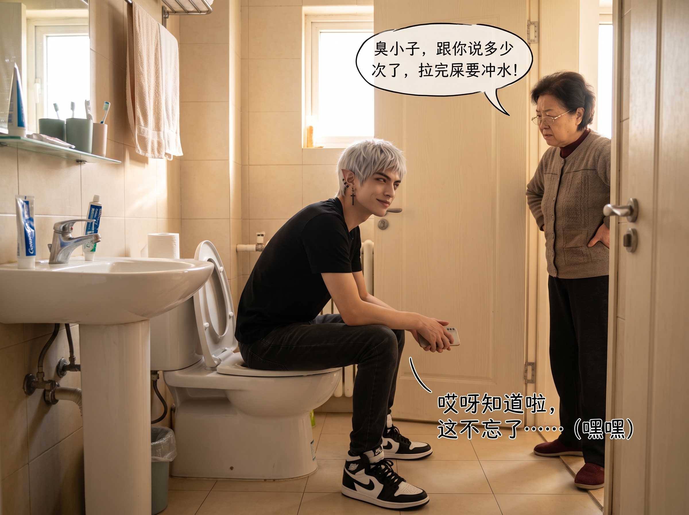 生成撕漫男如厕图 - 图片创意预览