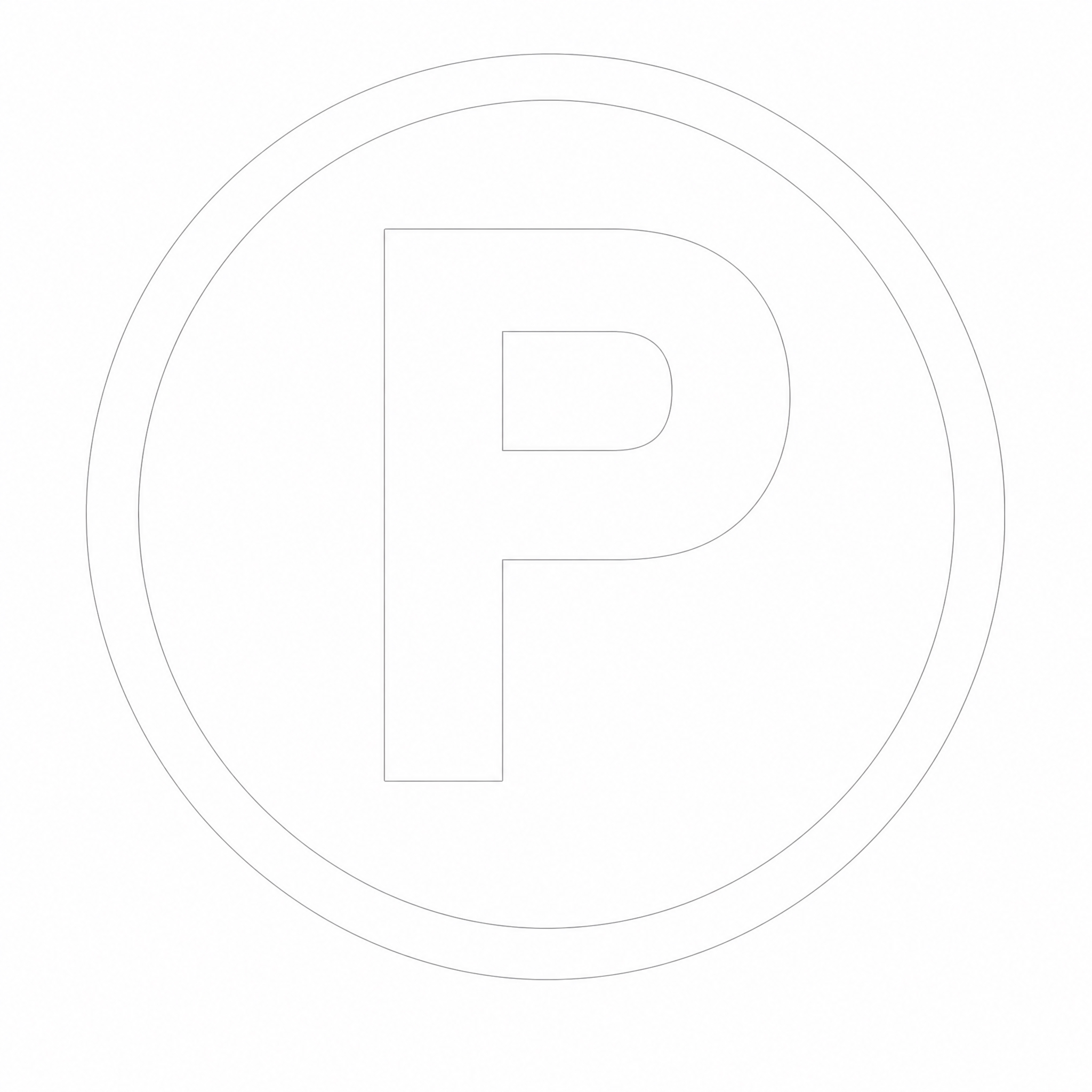 将图中的黑色字母P和黑色圆形边框改为白色，背景保持纯白色，整体… - 图片创意预览