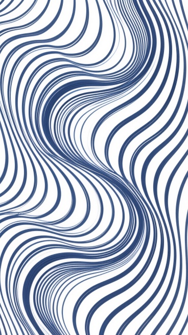 抽象艺术风格，以白色为底色，覆盖着密集、细长且相互平行的深蓝色线条纹理，线条呈现出柔和的波浪状扭曲，形成流畅自然的曲线起伏，整体视觉效果具有强烈的动感和韵律感，线条排列紧密有序，间距均匀，扭曲形态自然和谐，无明显规则图案，仅通过线条的方向变化和疏密对比营造出丰富的层次感和视觉张力。预览效果