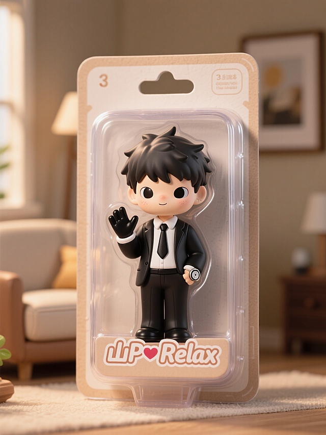 可爱3D角色，卡通风格设计，温馨家居场景，传达轻松愉悦氛围。