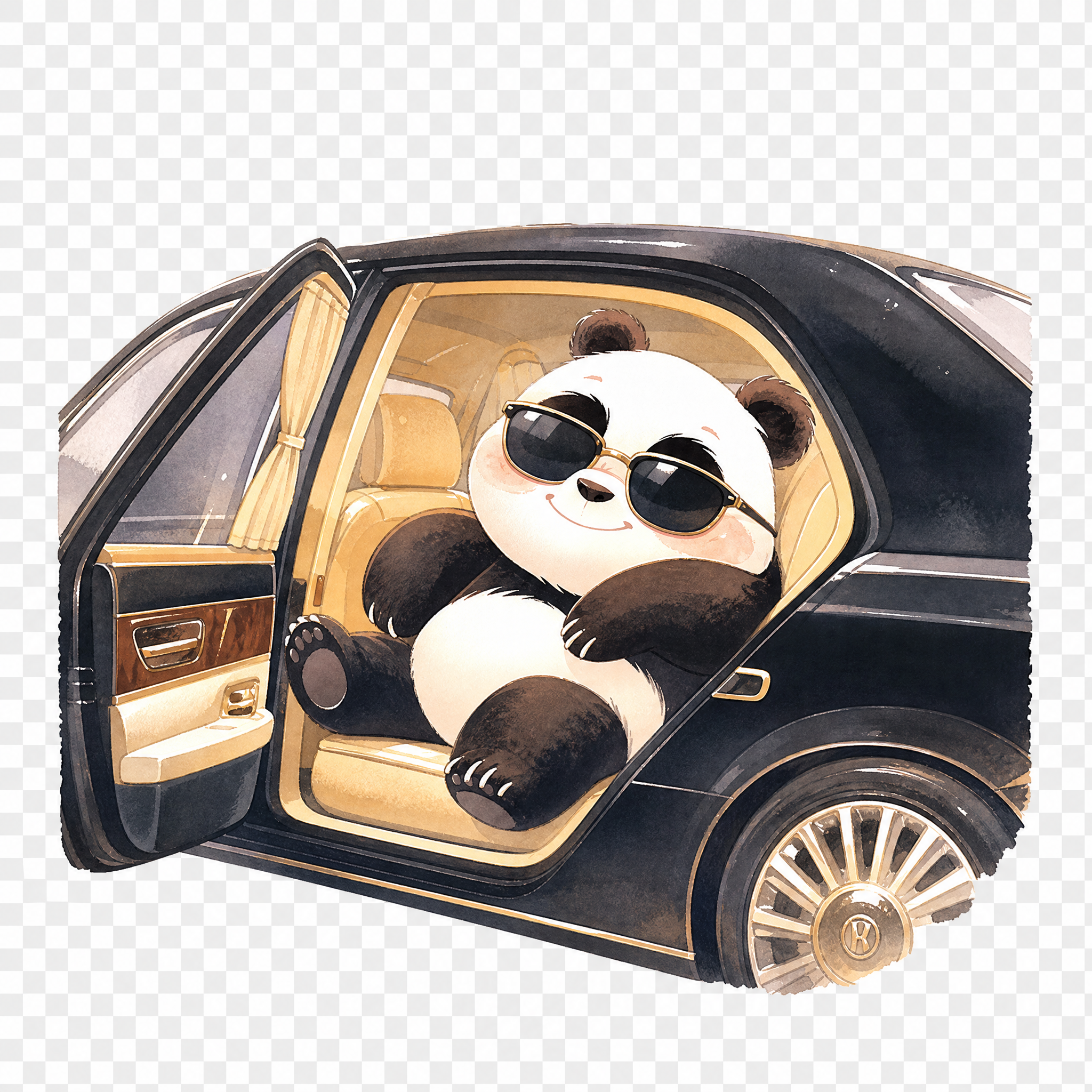 参考图中的可爱卡通熊猫IP形象，保持完全一致的画风和造型：圆滚… - 图片创意预览