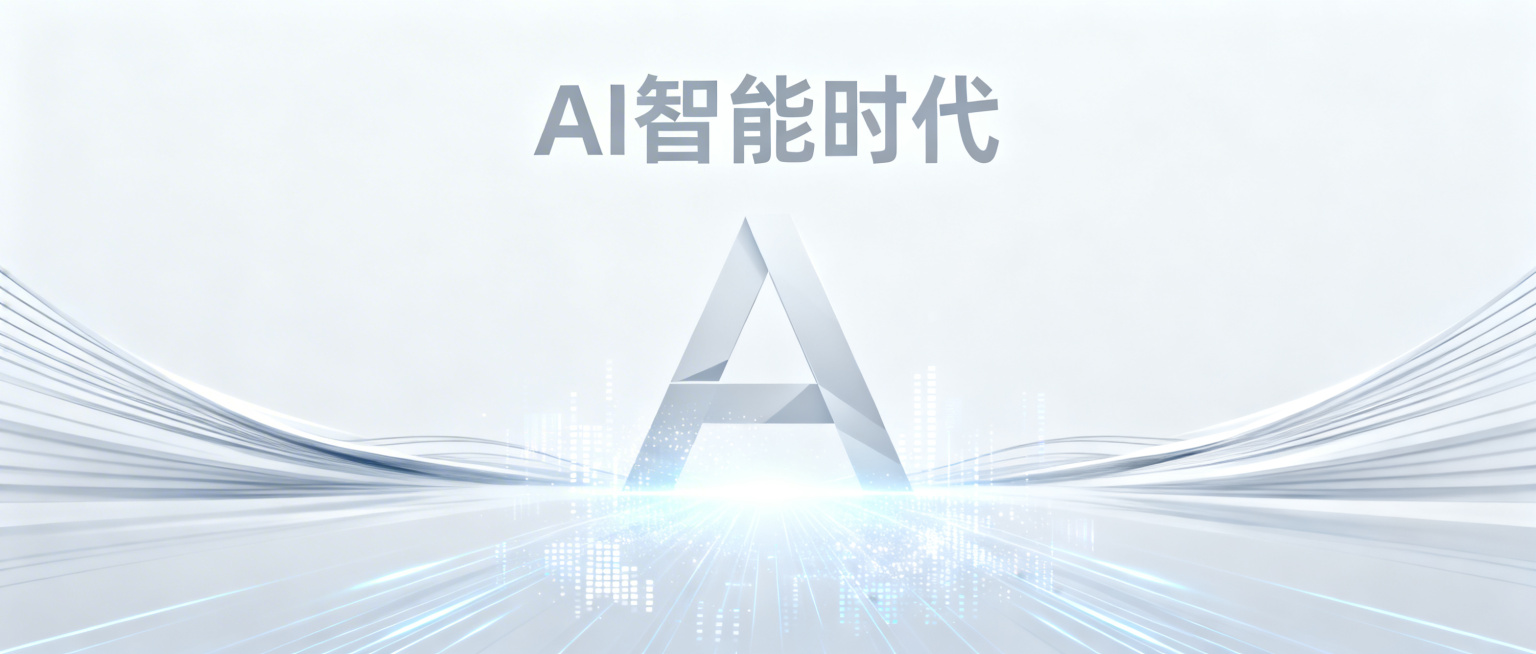 公众号AI主题封面图，设计感强，简约科技风格，包含抽象人工智能元素，整体干净现代，居中构图，适合公众号头图展示预览效果