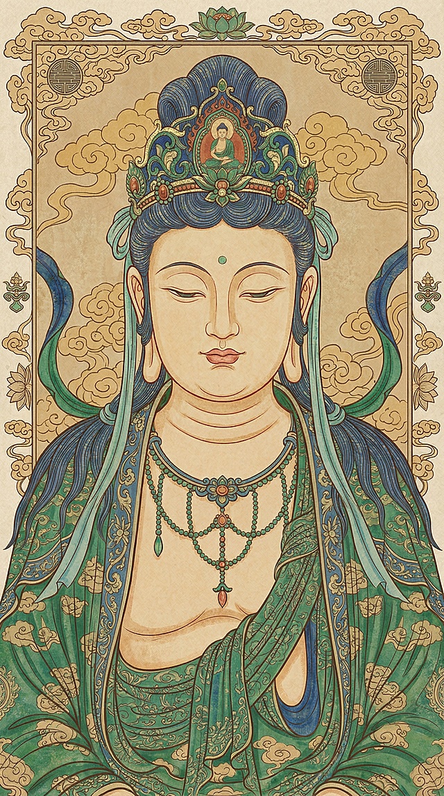 敦煌飞天菩萨填色