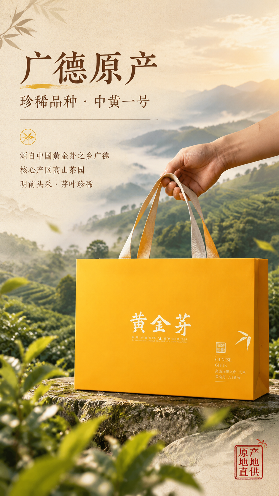 [商品] 使用【图5】黄金芽手提礼袋；保留礼袋正黄色、"黄金芽… - 图片创意预览