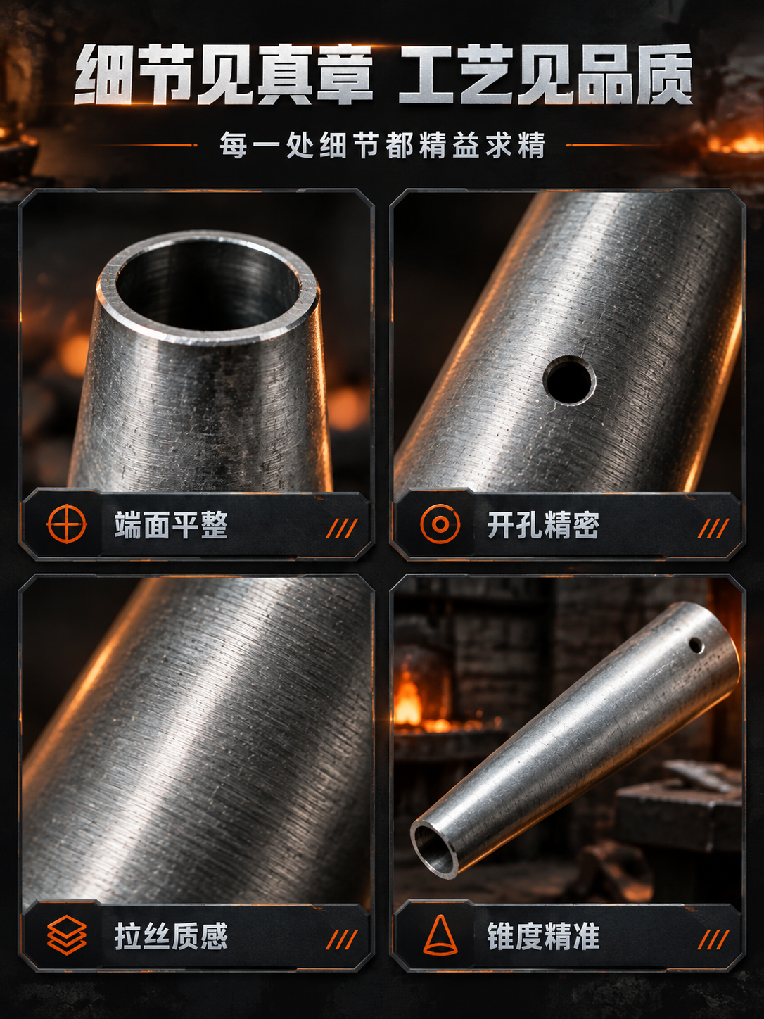 [商品] 使用【图1】锥形金属管件；选取1款做细节微距展示，保… - 图片创意预览