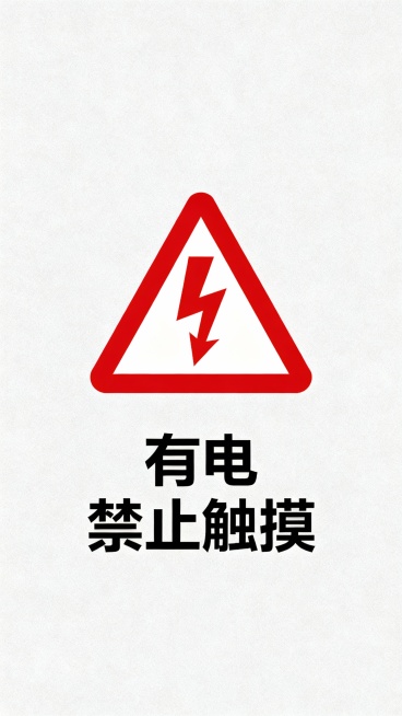 有电 禁止触摸 温馨提示预览效果