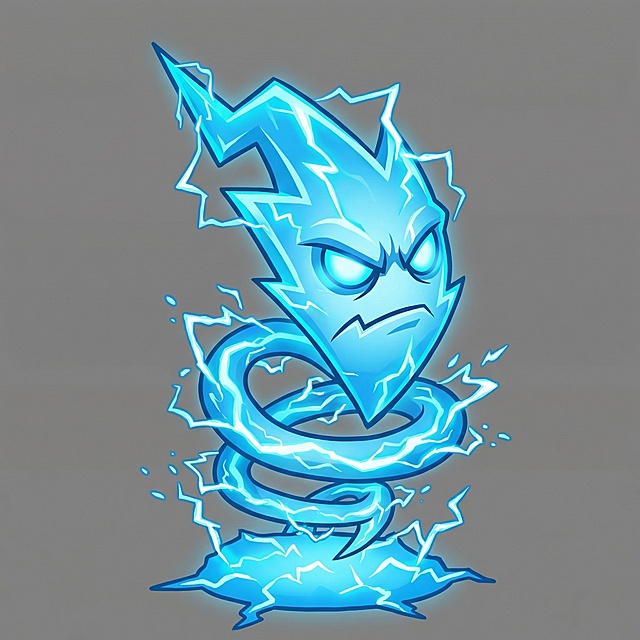 用给出的角色生成他们的进阶形态，蓝色雷电形态，卡通的画风，纯灰色背景