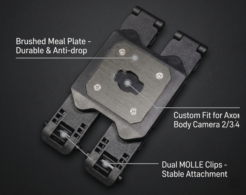 Core features highlight image of Double MOLLE Camera Mount. Use three thin grey tech lines to point预览效果