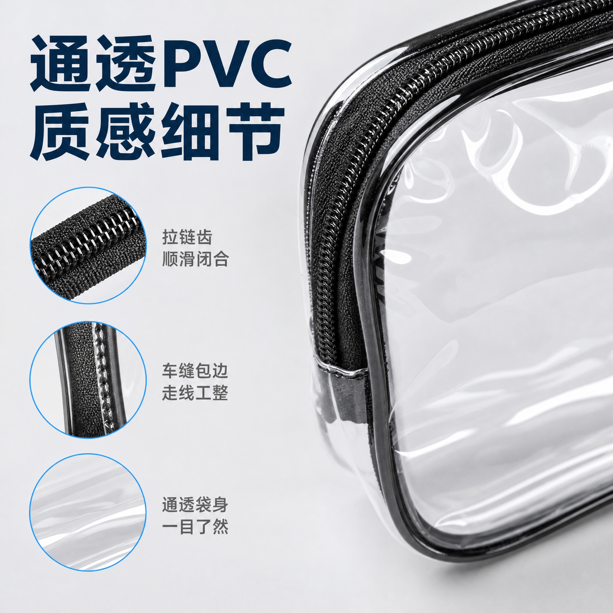 [主图-3] 商品名称：PVC透明拉链袋。主题与唯一任务：局部… - 图片创意预览