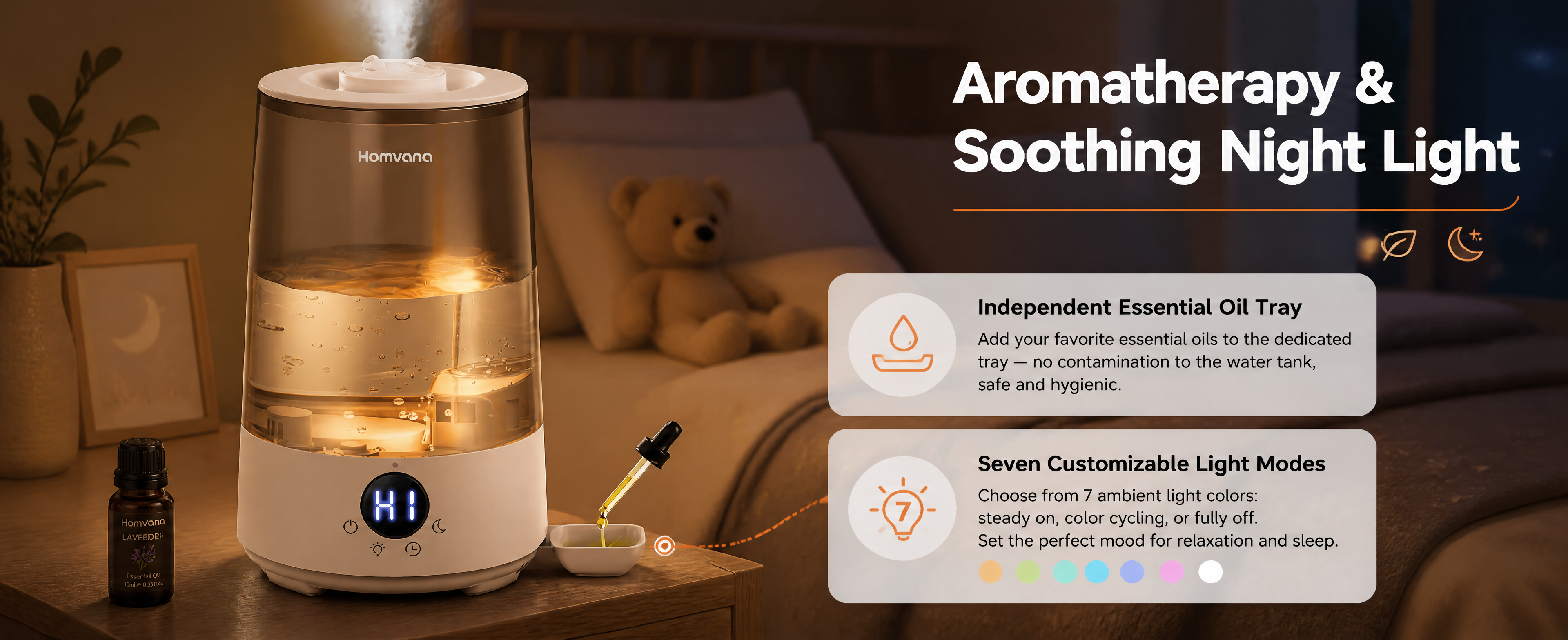 [商品] 使用【图1】Homvana三合一冷雾超声波加湿器；保… - 图片创意预览
