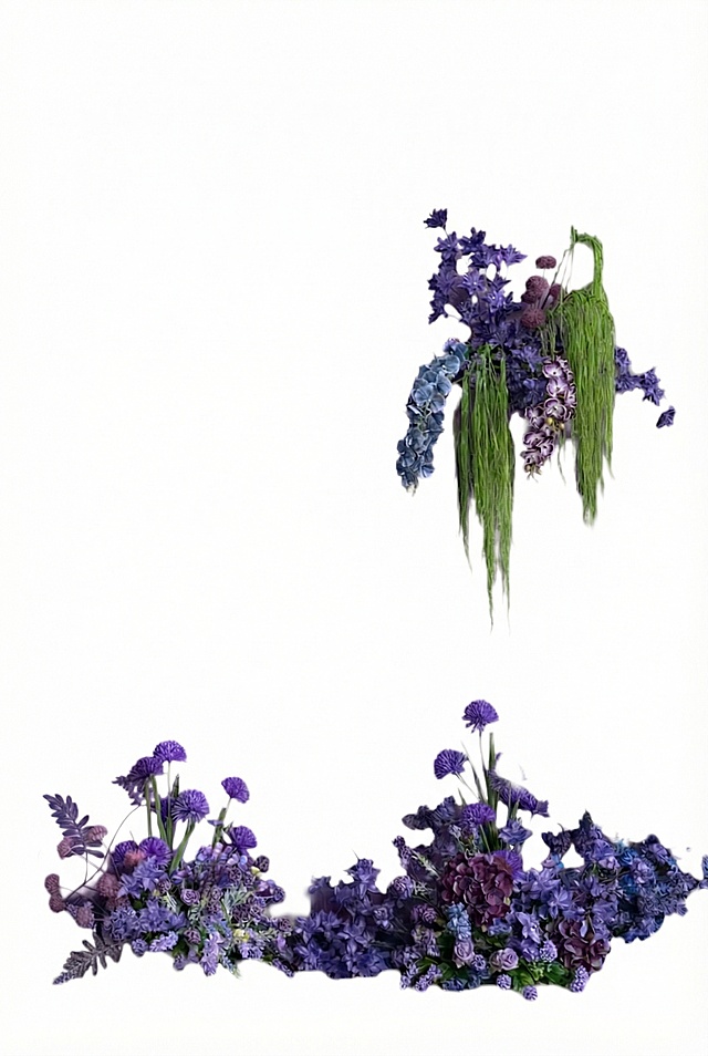 去掉画面中的紫色弧形条，保留所有花卉元素