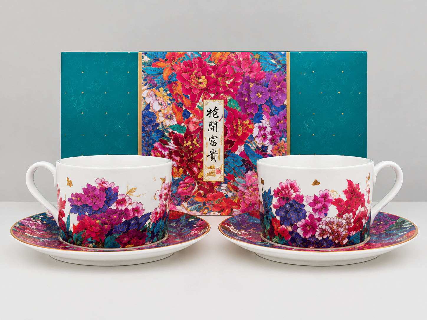 对这张照片做画面修正：1) 只保留两个咖啡杯及其碟子、以及背景… - 图片创意预览