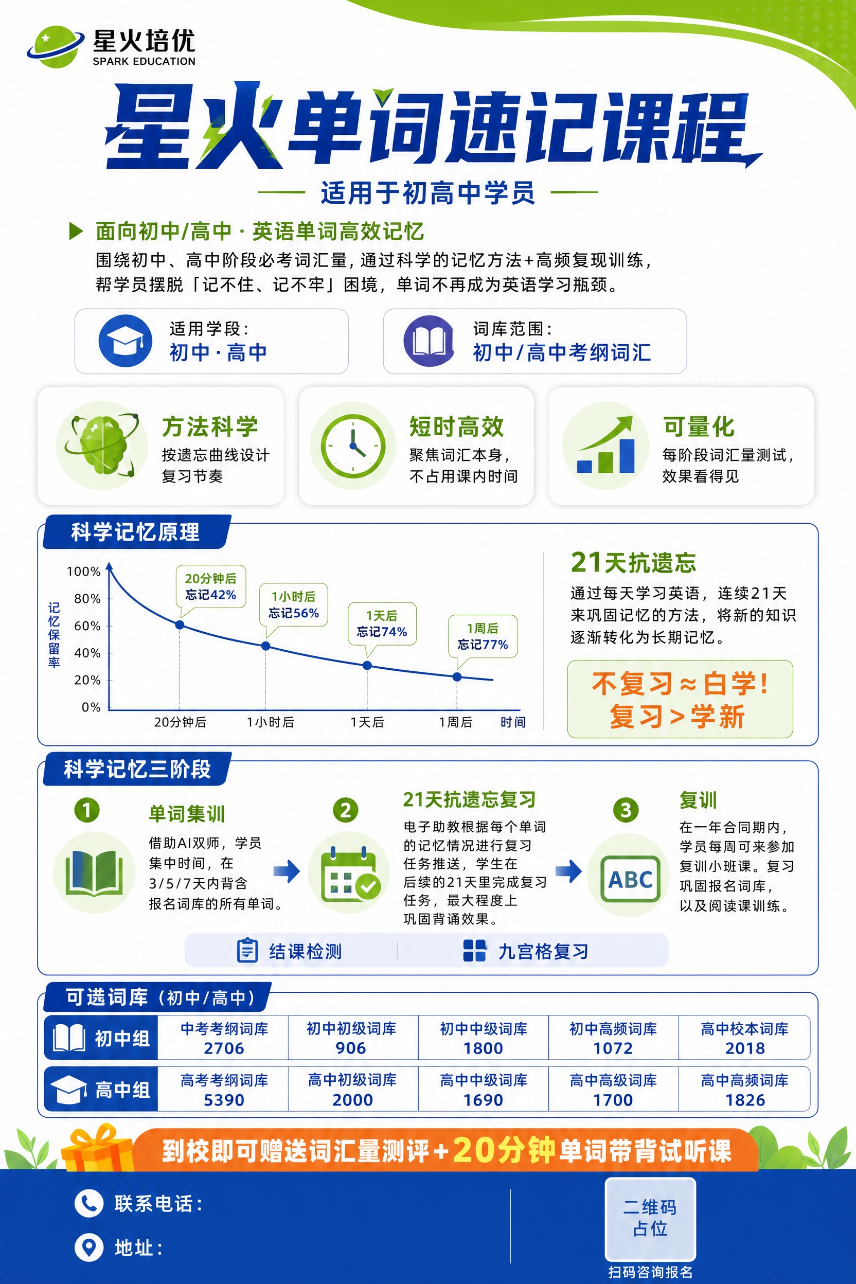 A4竖版宣传单页设计，星火单词速记课程宣传海报，配色采用星火培… - 图片创意预览