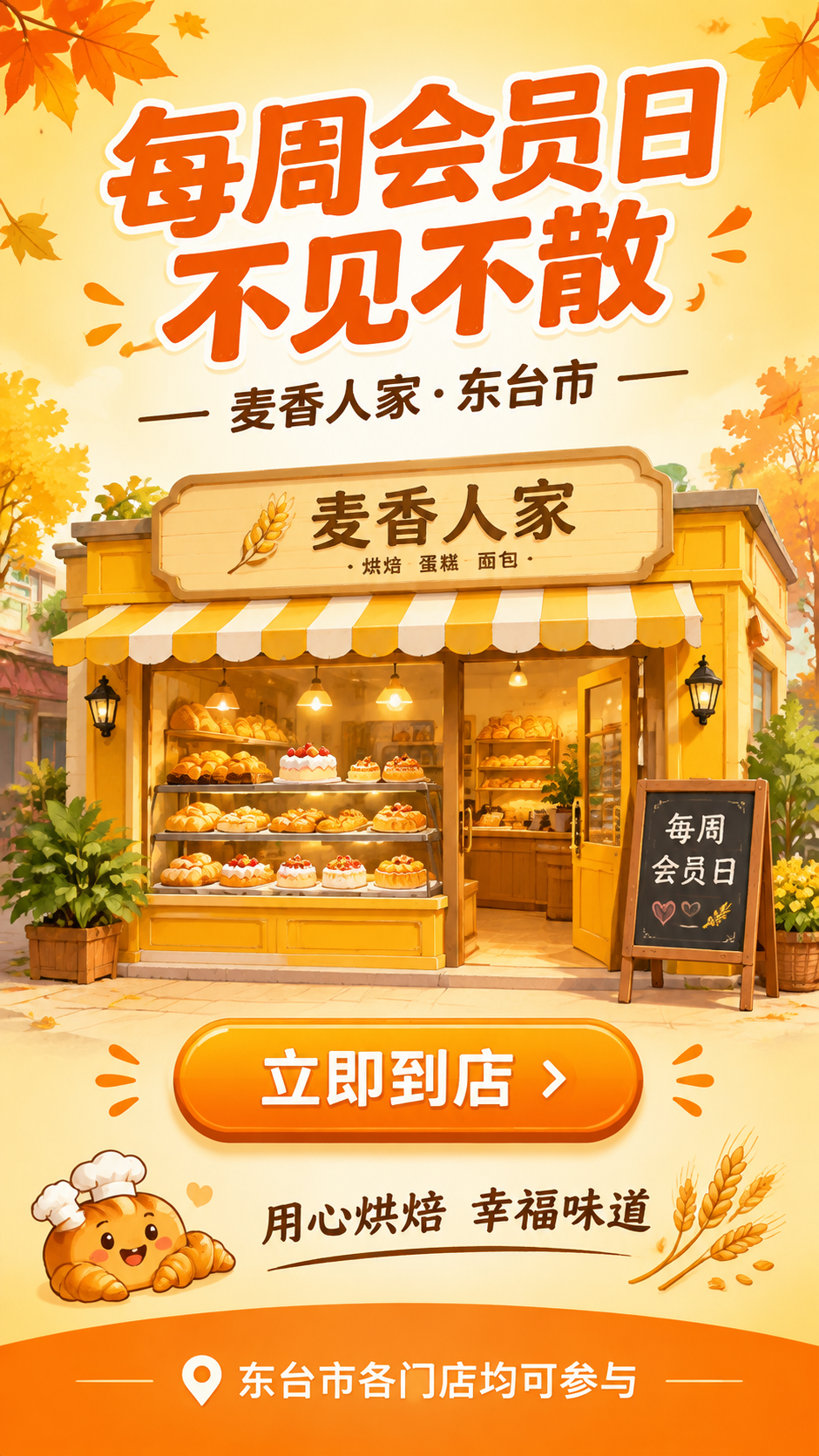 第8屏 活动尾图，秋叶黄和橘色渐变背景，卡片式长图风格。画面中… - 图片创意预览