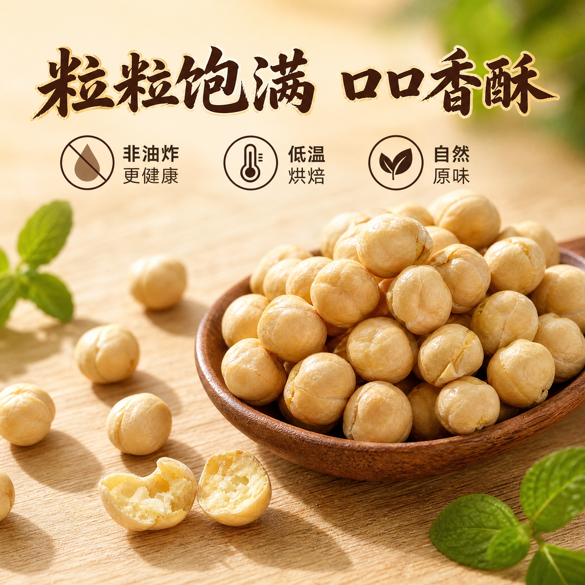 [主图-2] 核心卖点图，展示鹰嘴豆的原料品质与香酥脆口感特点… - 图片创意预览