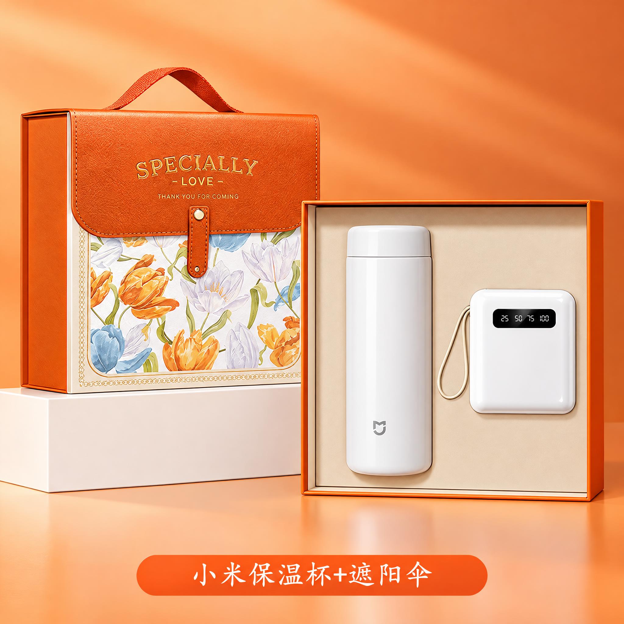 保留原图商品主体与构图，优化产品细节：提升礼盒、保温杯、白色移… - 图片创意预览