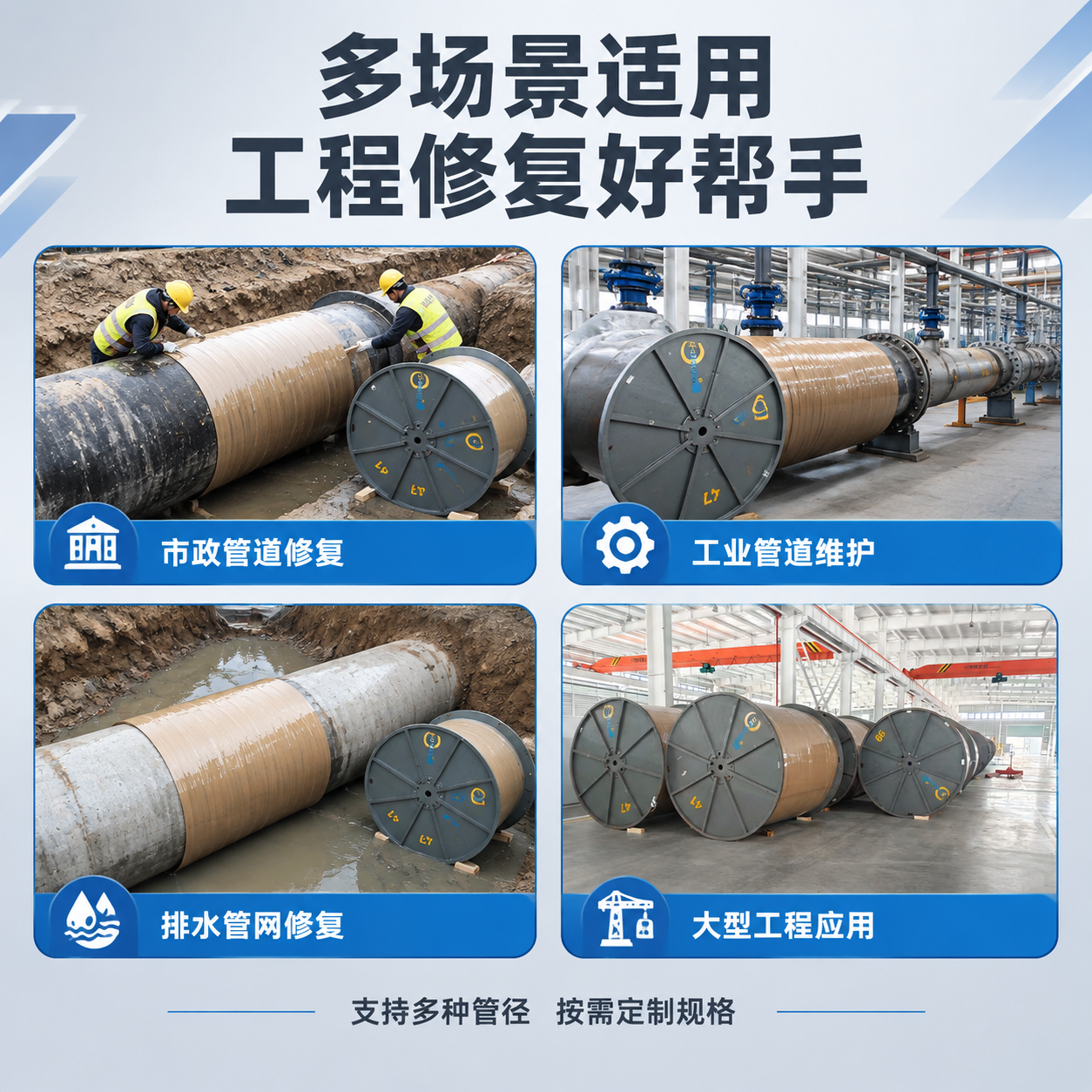 [主图-4] 施工应用场景与适配图，核心任务是展示螺旋缠绕修复… - 图片创意预览
