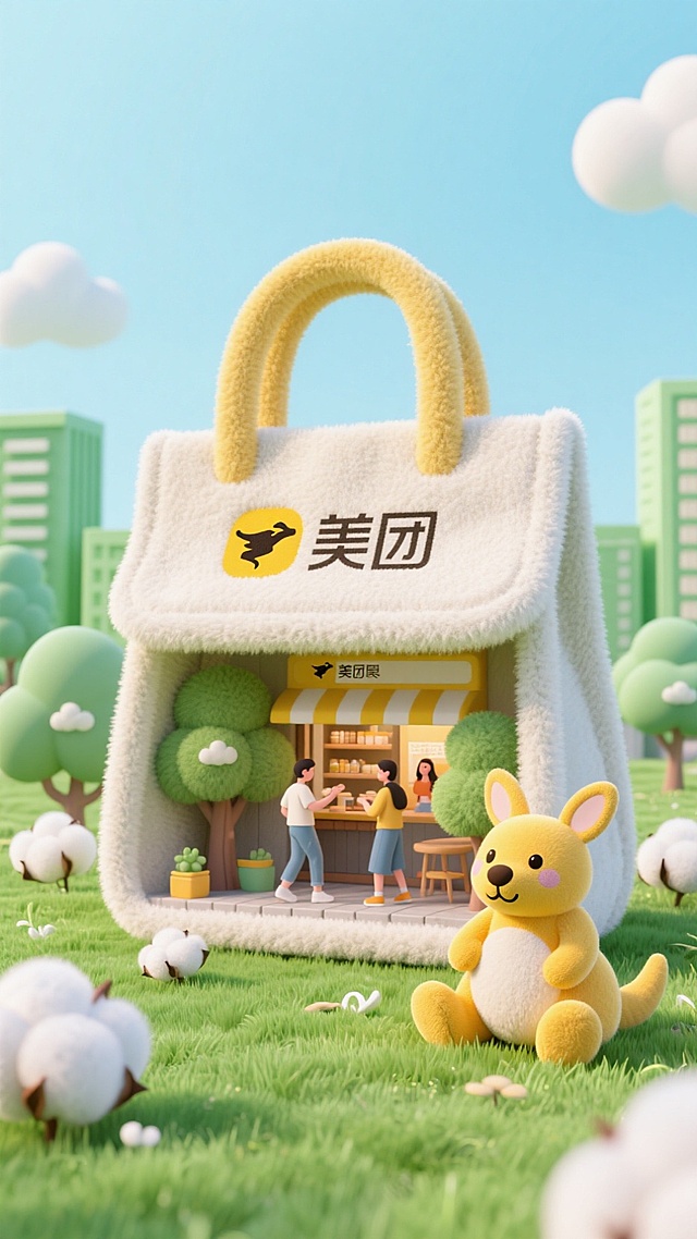 软3D风卡通设计，可爱小屋与萌宠相映，清新舒适，营造童话般温馨氛围。