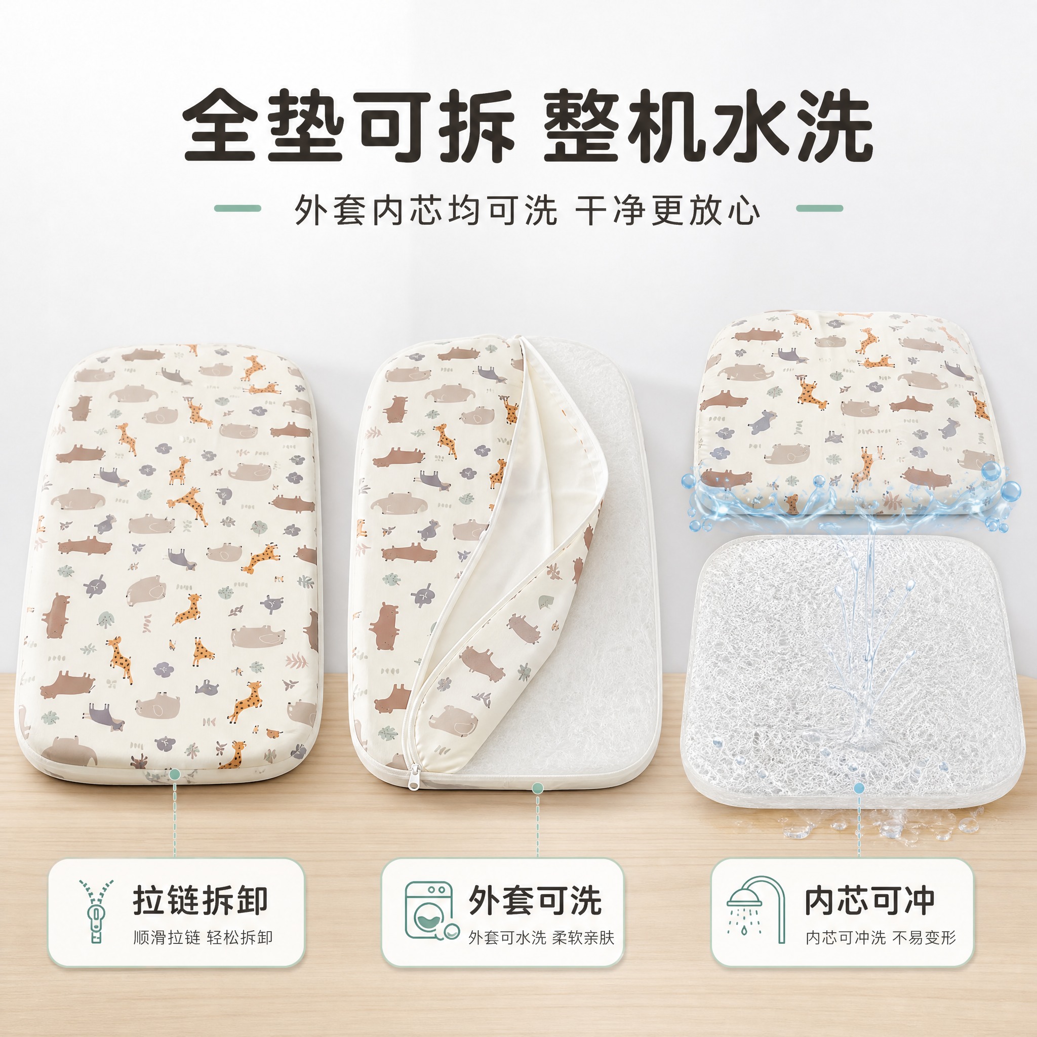 [主图-3] 4D空气纤维婴儿床垫 全垫可拆可水洗 材质细节展… - 图片创意预览