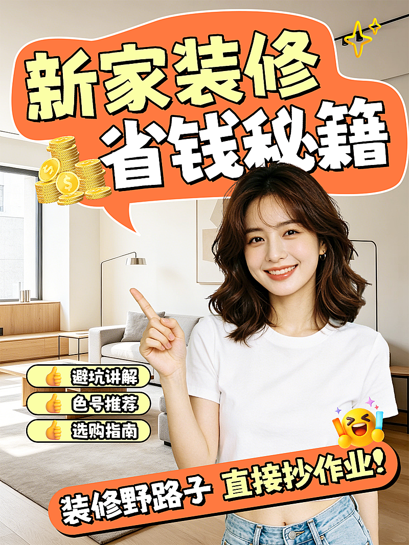 家居装修避坑指南人像小红书封面