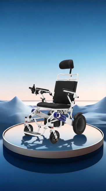 为轮椅添加符合场景光影的影子，风格高级简约，增强氛围感，让轮椅更好融入背景预览效果