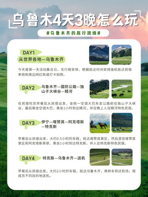 乌鲁木齐旅游攻略指南分享小红书配图预览效果